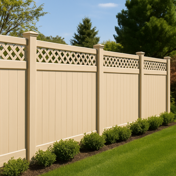 Beautiful Beige Vinyl Fence