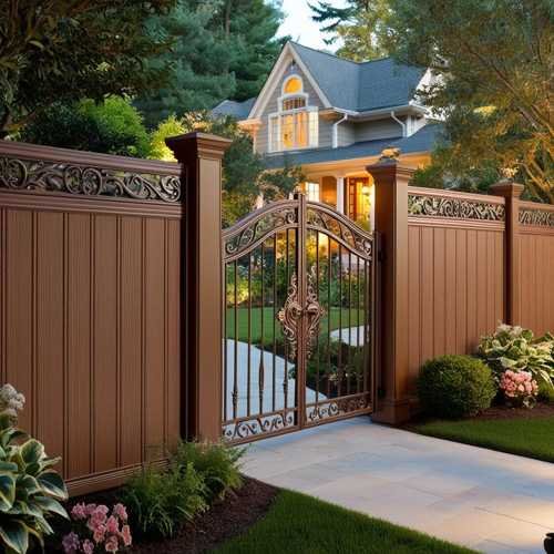 Brown Composite Fence With Gate In Camas