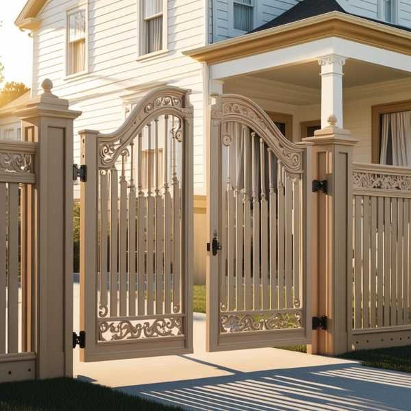 Elegant Beige Composite Fence In Camas