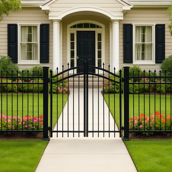 Black Aluminum Fence With Gate In Camas