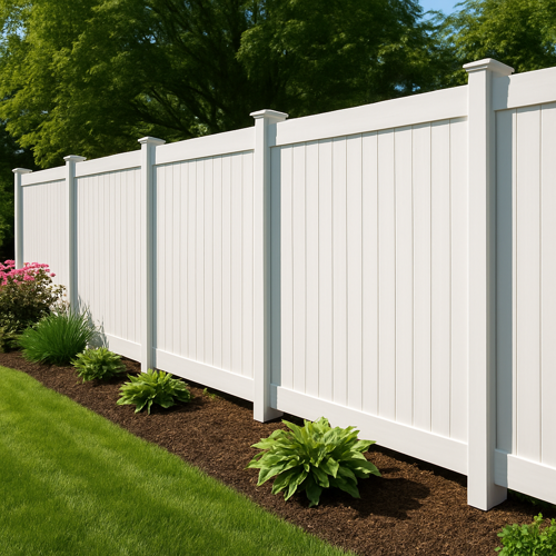 White Vinyl Fence Camas