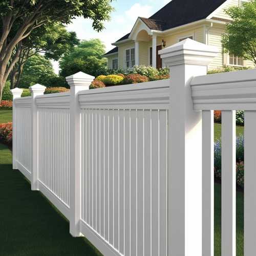 White Composite Fence Installation In Camas