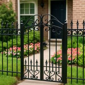 Wrought Iron Fence Installation Camas A beautiful black wrought iron fence with a gate installed in Camas Wa.